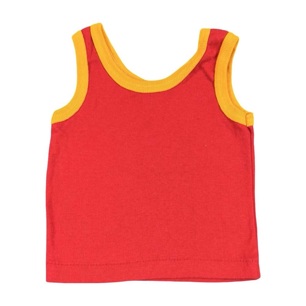 Vintage 1980s Single Stitch Baby & Toddler Red Tank Top Size 3 Made in USA - Picture 2 of 6